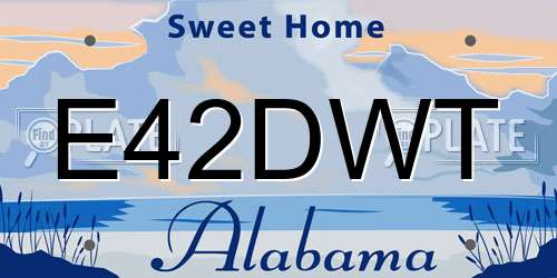 E42DWT Alabama License Plate