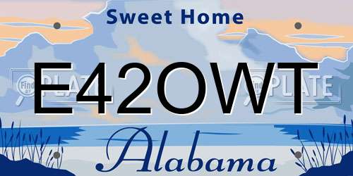 E42OWT Alabama License Plate