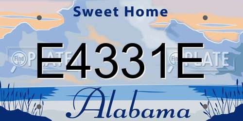 E4331E Alabama License Plate