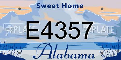 E4357 Alabama License Plate