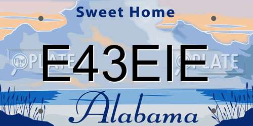 E43EIE Alabama License Plate