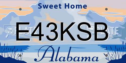 E43KSB Alabama License Plate
