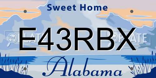 E43RBX Alabama License Plate