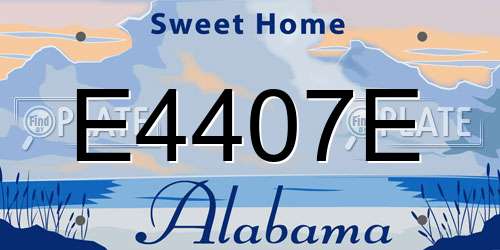 E4407E Alabama License Plate