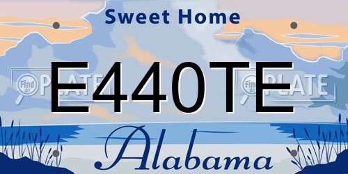 E440TE Alabama License Plate