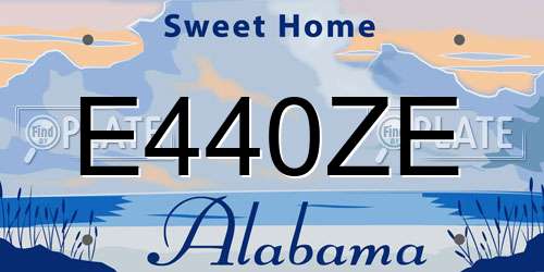 E440ZE Alabama License Plate