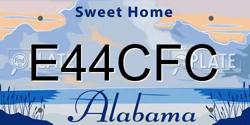 E44CFC Alabama License Plate