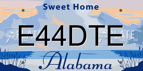 E44DTE Alabama License Plate