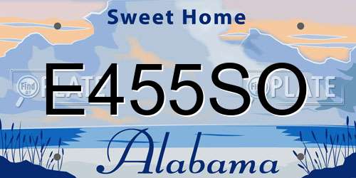 E455SO Alabama License Plate