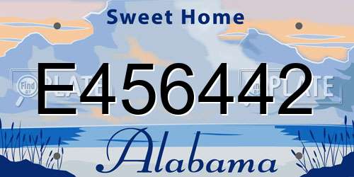 E456442 Alabama License Plate