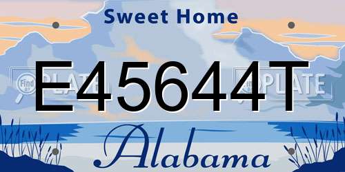 E45644T Alabama License Plate