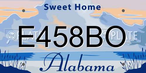 E458BO Alabama License Plate