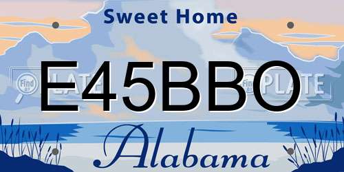 E45BBO Alabama License Plate