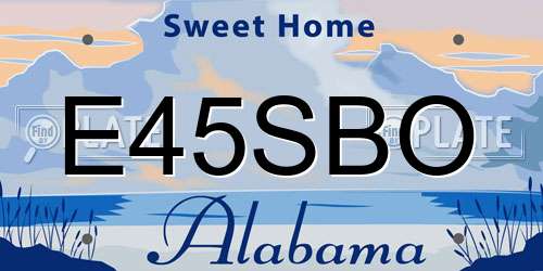 E45SBO Alabama License Plate