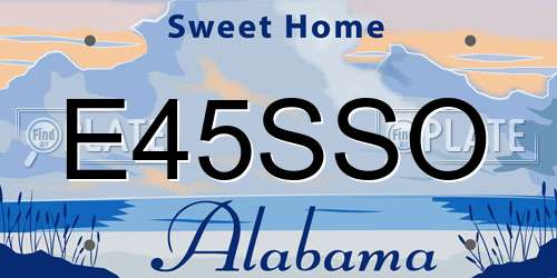 E45SSO Alabama License Plate