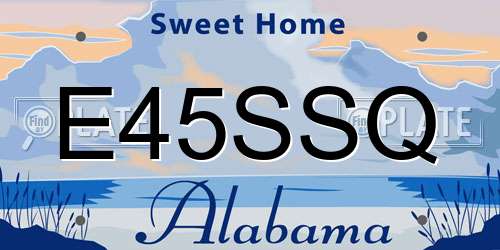 E45SSQ Alabama License Plate