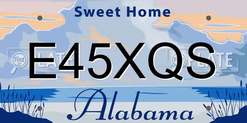 E45XQS Alabama License Plate