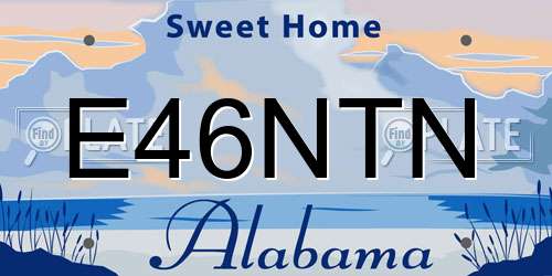 E46NTN Alabama License Plate