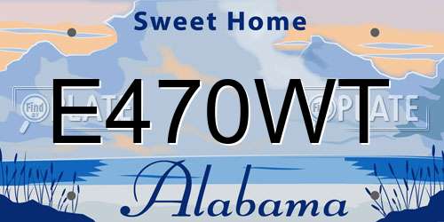 E470WT Alabama License Plate