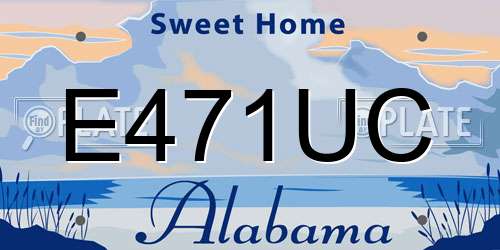 E471UC Alabama License Plate