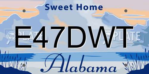 E47DWT Alabama License Plate