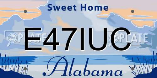 E47IUC Alabama License Plate