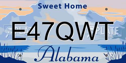 E47QWT Alabama License Plate