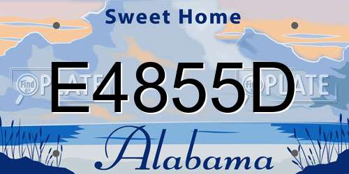E4855D Alabama License Plate