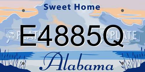 E4885Q Alabama License Plate