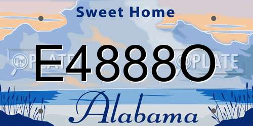 E4888O Alabama License Plate