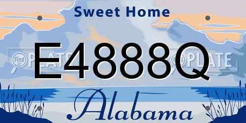 E4888Q Alabama License Plate