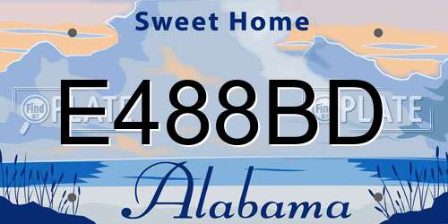 E488BD Alabama License Plate