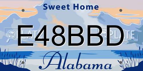 E48BBD Alabama License Plate