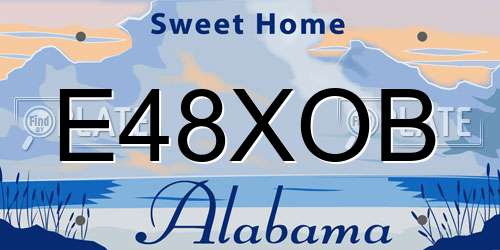 E48XOB Alabama License Plate