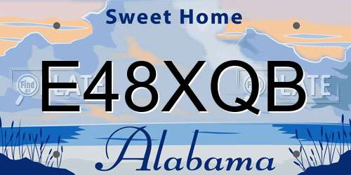 E48XQB Alabama License Plate