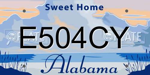 E504CY Alabama License Plate