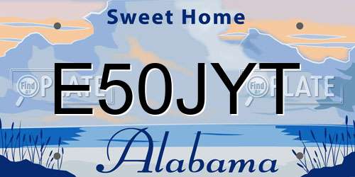 E50JYT Alabama License Plate