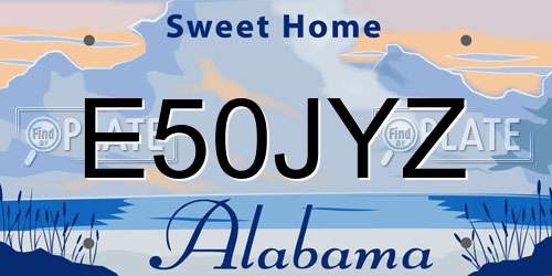 E50JYZ Alabama License Plate