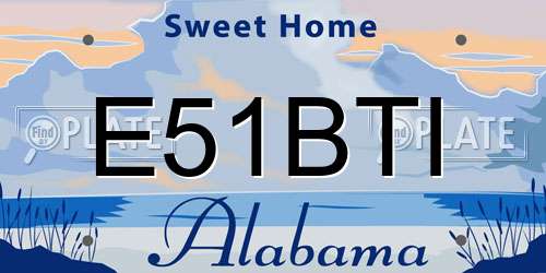 E51BTI Alabama License Plate