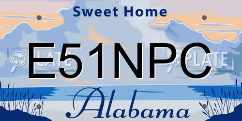 E51NPC Alabama License Plate