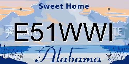 E51WWI Alabama License Plate