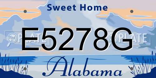E5278G Alabama License Plate