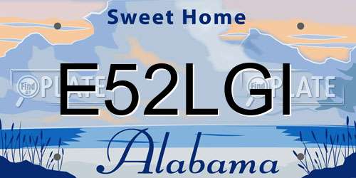 E52LGI Alabama License Plate