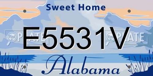 E5531V Alabama License Plate