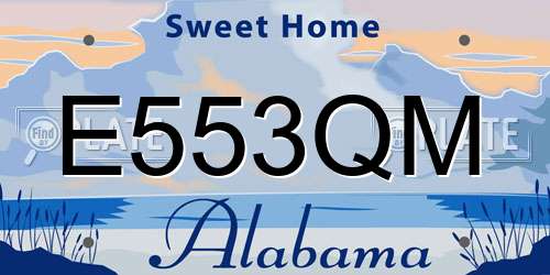 E553QM Alabama License Plate
