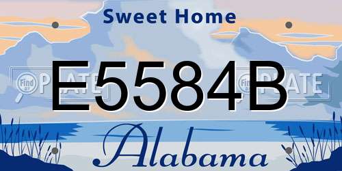 E5584B Alabama License Plate
