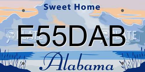 E55DAB Alabama License Plate
