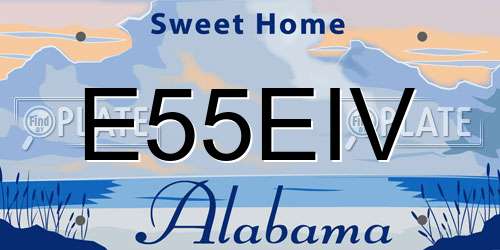 E55EIV Alabama License Plate