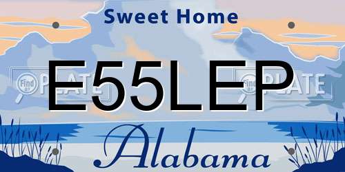 E55LEP Alabama License Plate