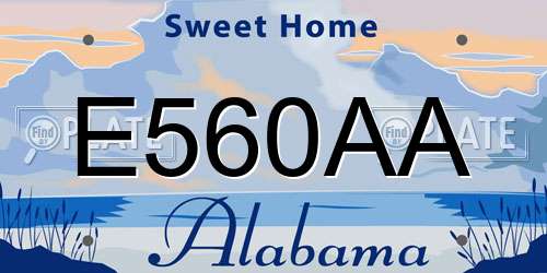 E560AA Alabama License Plate